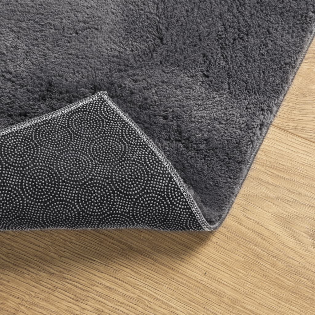 vidaXL Rug HUARTE Short Pile Soft and Washable Anthracite 60x110 cm
