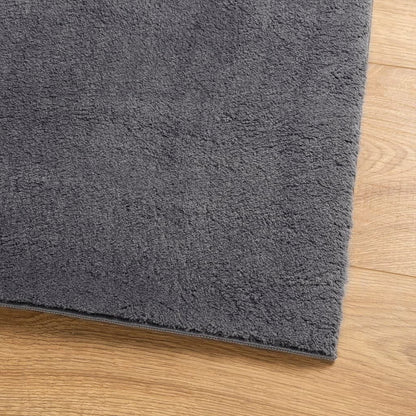 vidaXL Rug HUARTE Short Pile Soft and Washable Anthracite 120x120 cm