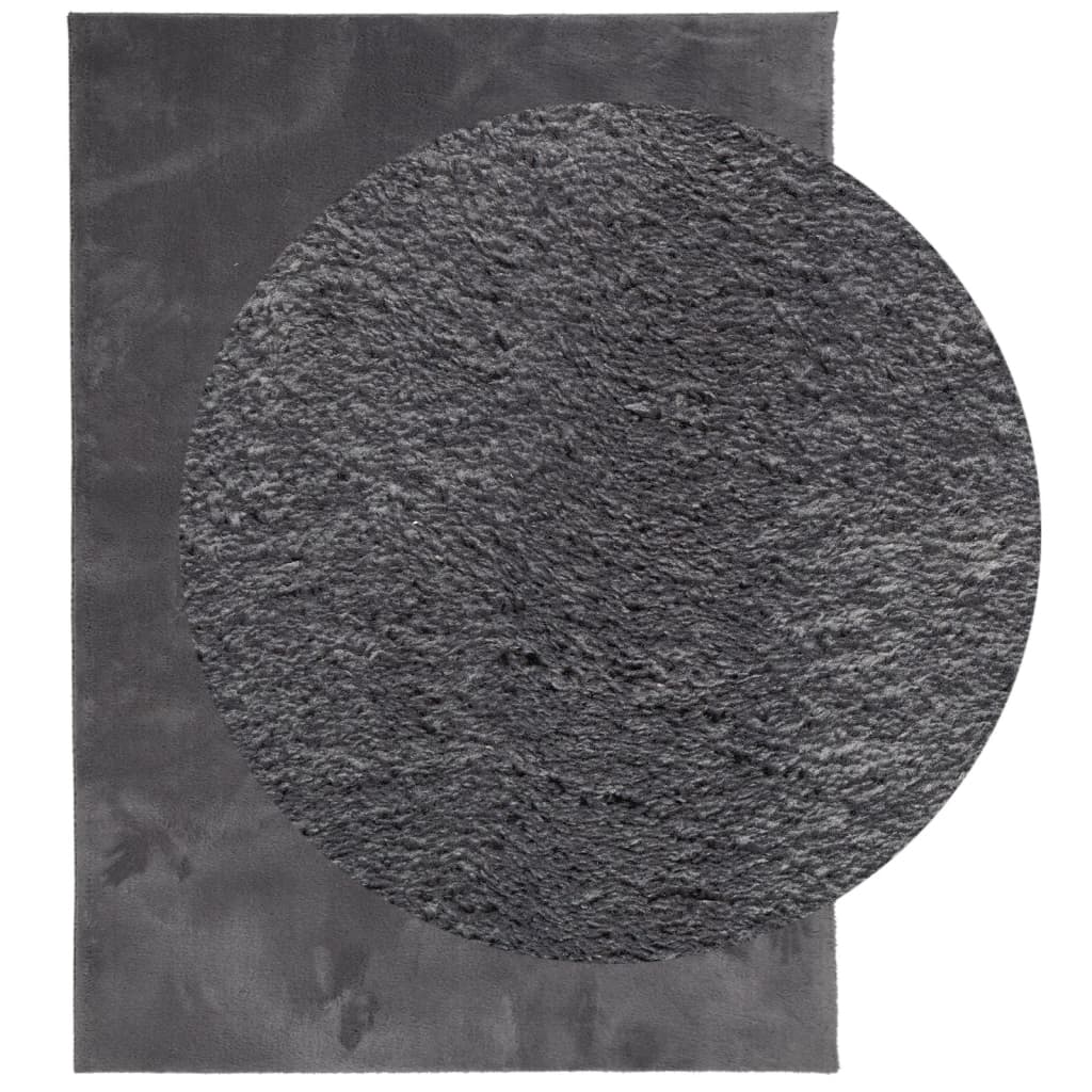 vidaXL Rug HUARTE Short Pile Soft and Washable Anthracite 120x170 cm