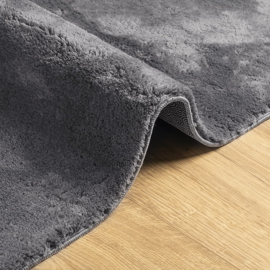 vidaXL Rug HUARTE Short Pile Soft and Washable Anthracite 140x200 cm