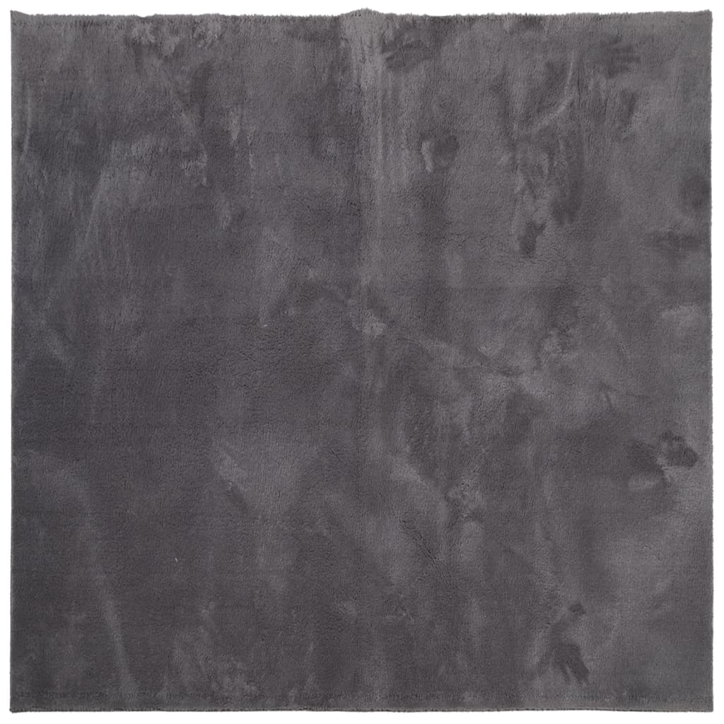 vidaXL Rug HUARTE Short Pile Soft and Washable Anthracite 160x160 cm