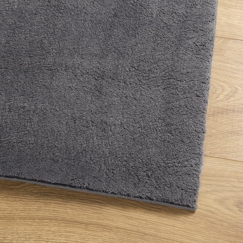 vidaXL Rug HUARTE Short Pile Soft and Washable Anthracite 160x160 cm