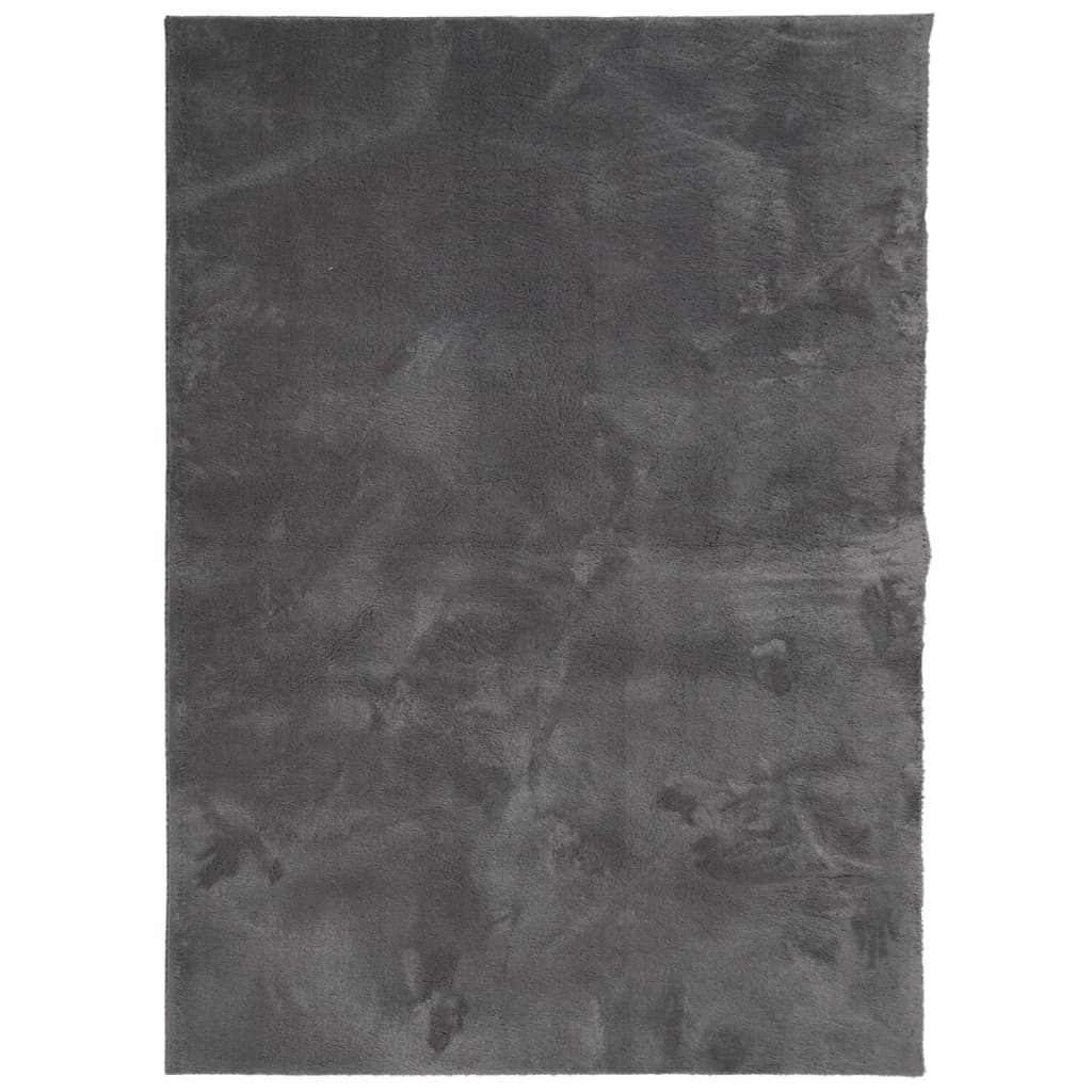 vidaXL Rug HUARTE Short Pile Soft and Washable Anthracite 240x340 cm