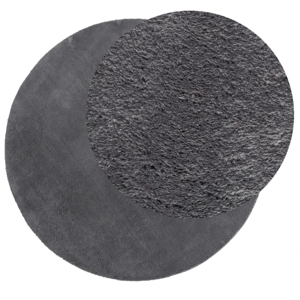 vidaXL Rug HUARTE Short Pile Soft and Washable Anthracite Ø 80 cm