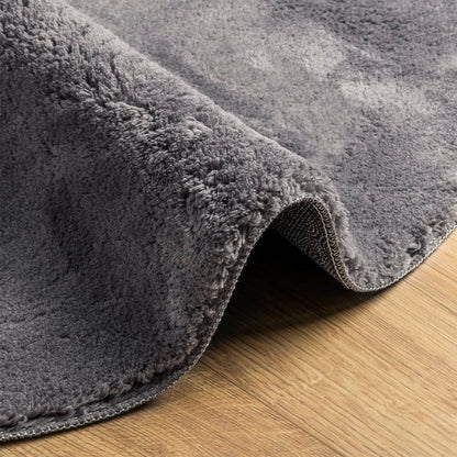 vidaXL Rug HUARTE Short Pile Soft and Washable Anthracite Ø 100 cm