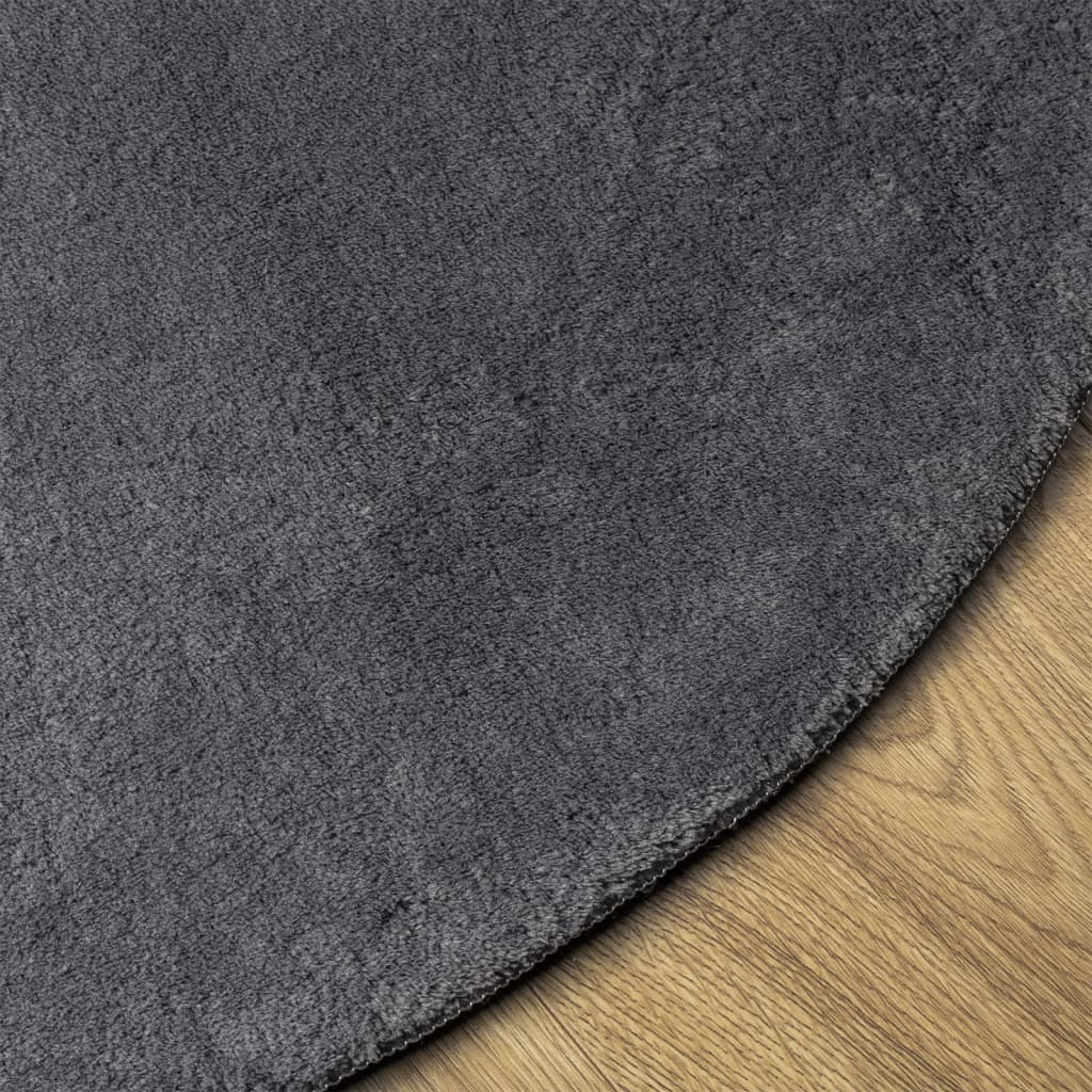 vidaXL Rug HUARTE Short Pile Soft and Washable Anthracite Ø 120 cm