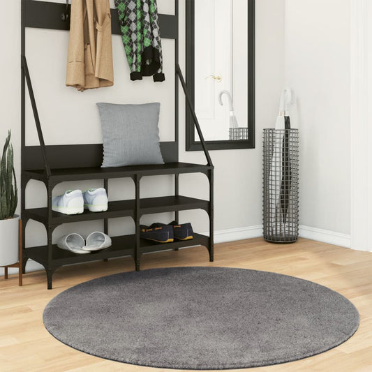 vidaXL Rug HUARTE Short Pile Soft and Washable Anthracite Ø 120 cm