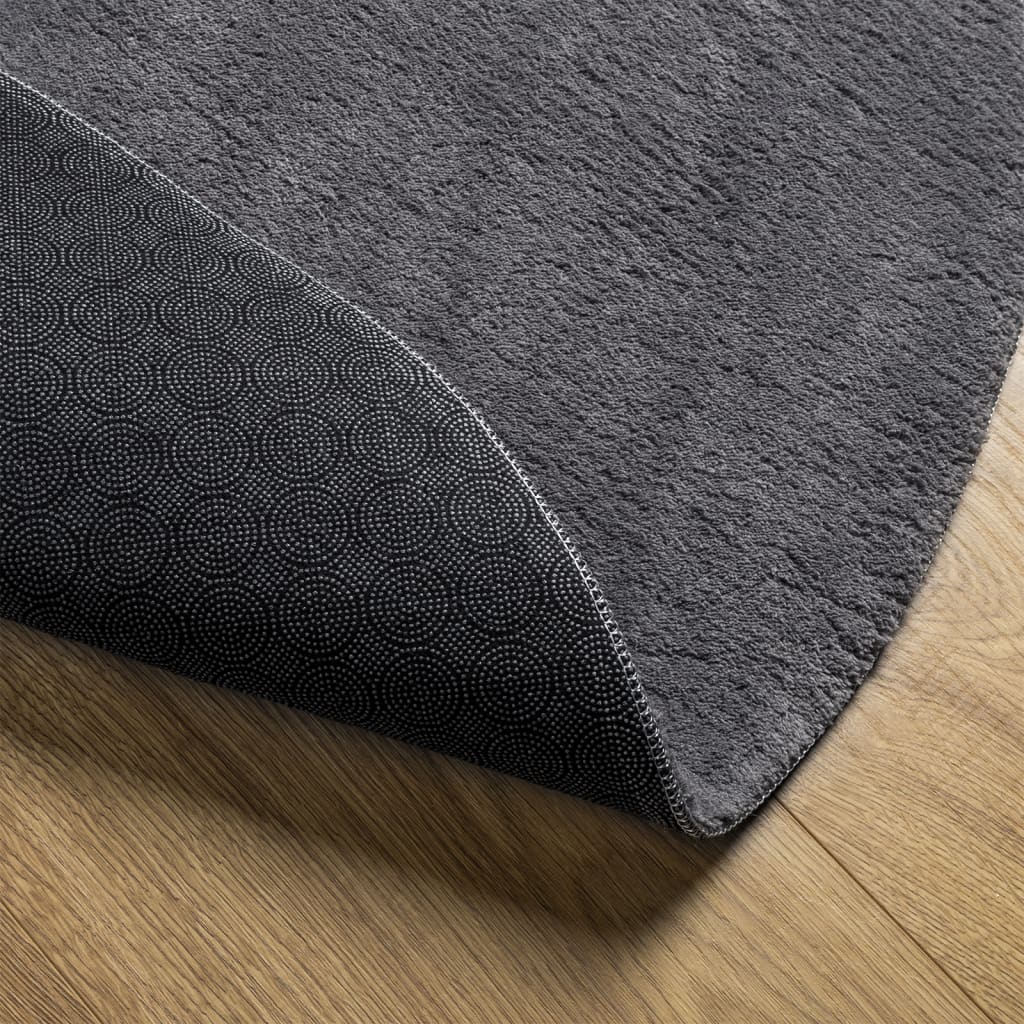 vidaXL Rug HUARTE Short Pile Soft and Washable Anthracite Ø 160 cm