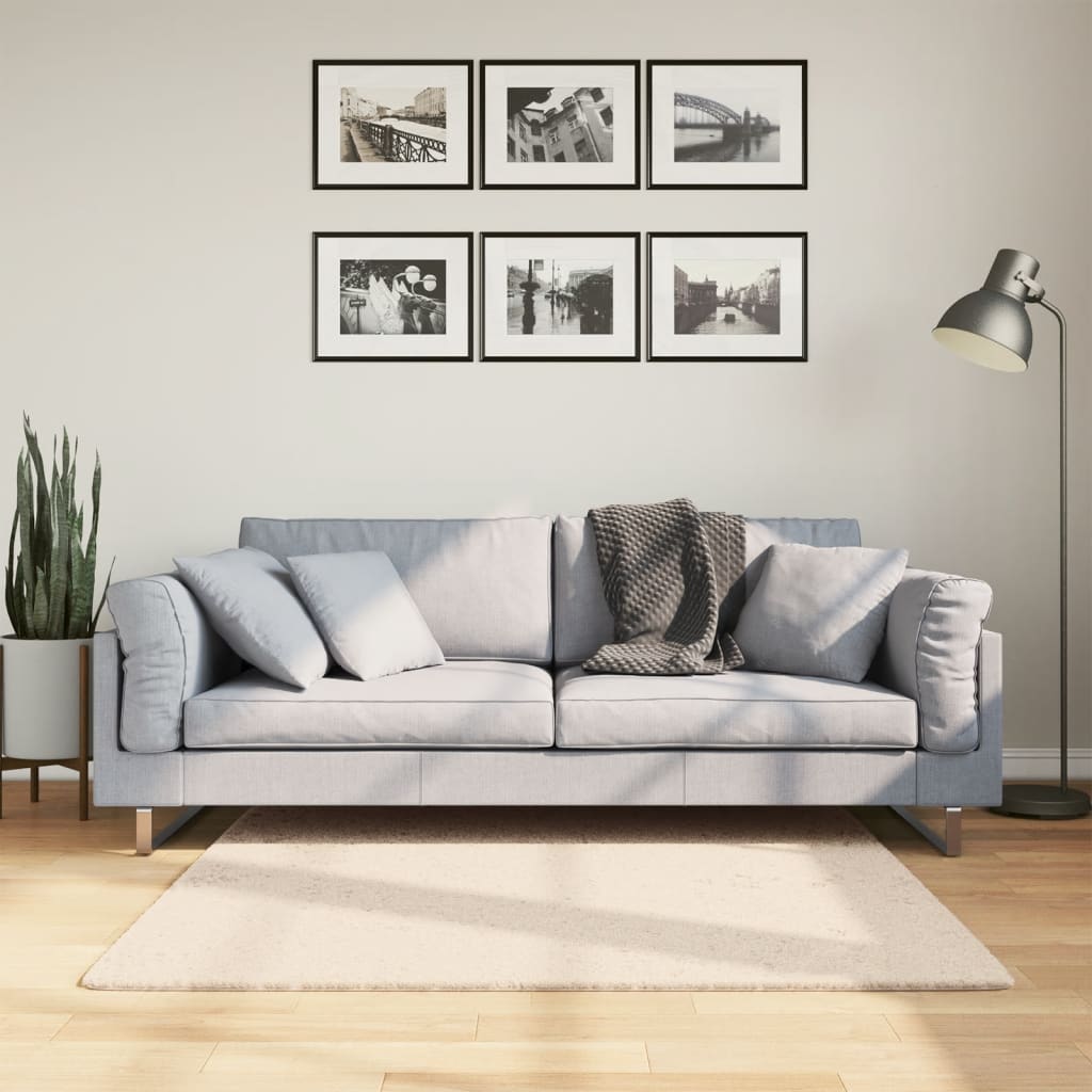 vidaXL Rug HUARTE Short Pile Soft and Washable Beige 120x120 cm