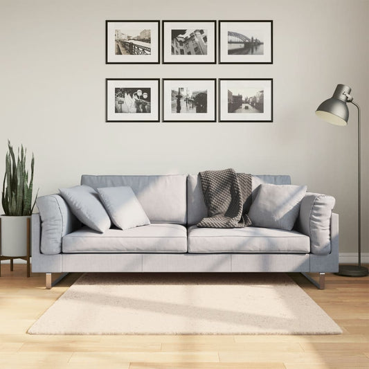 vidaXL Rug HUARTE Short Pile Soft and Washable Beige 120x120 cm