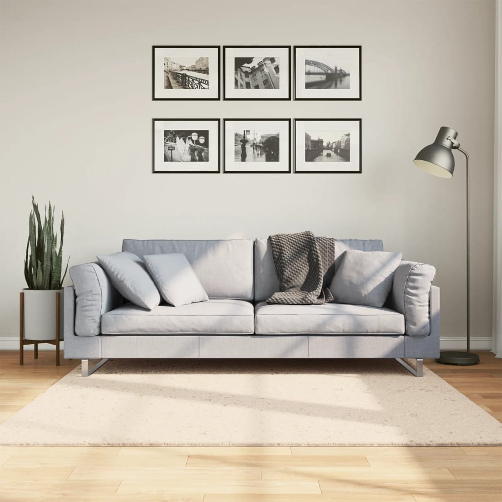 vidaXL Rug HUARTE Short Pile Soft and Washable Beige 160x160 cm