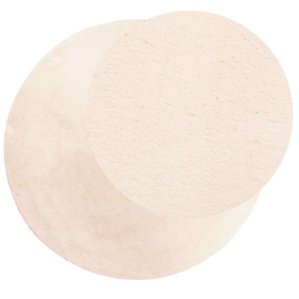 vidaXL Rug HUARTE Short Pile Soft and Washable Beige Ø 100 cm