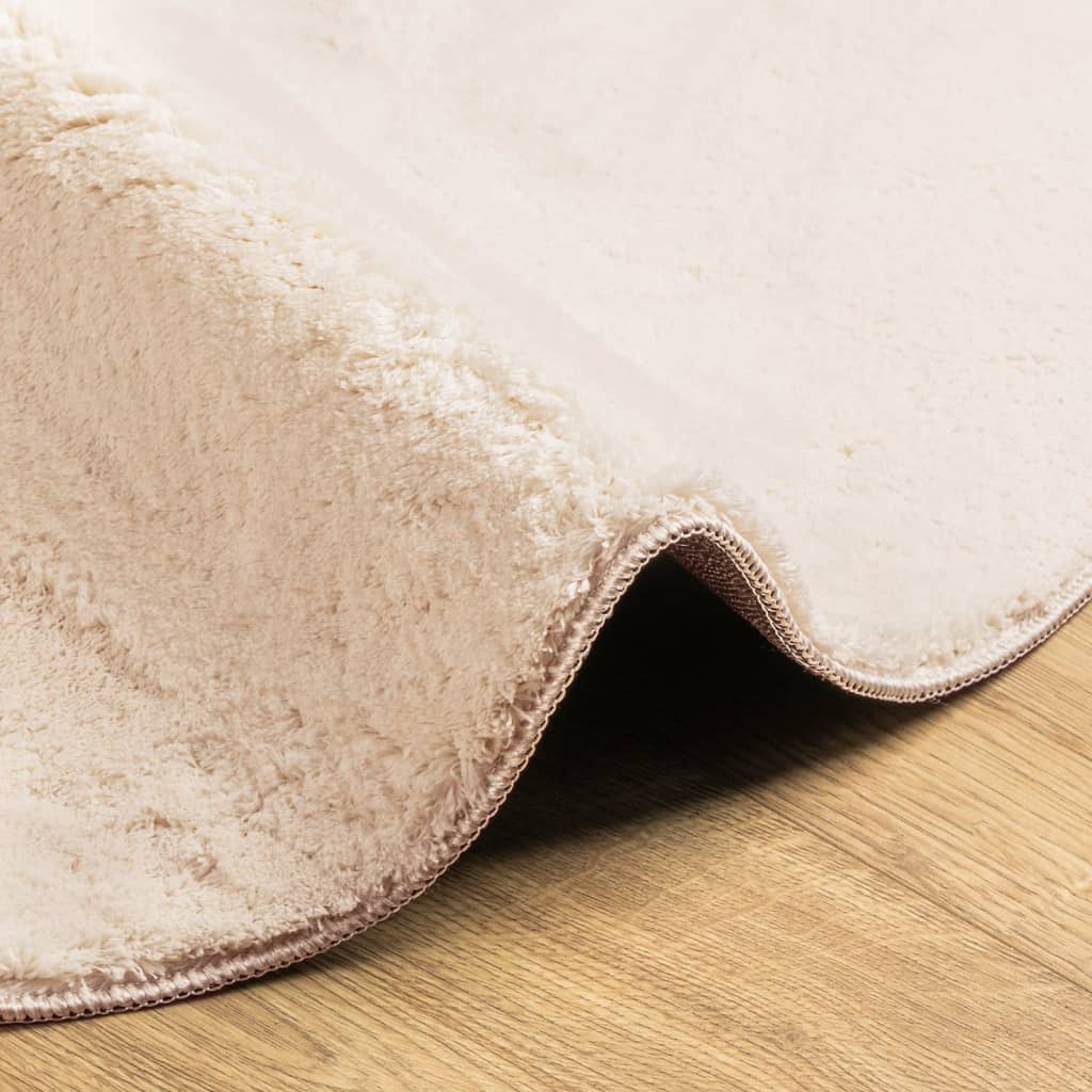 vidaXL Rug HUARTE Short Pile Soft and Washable Beige Ø 160 cm