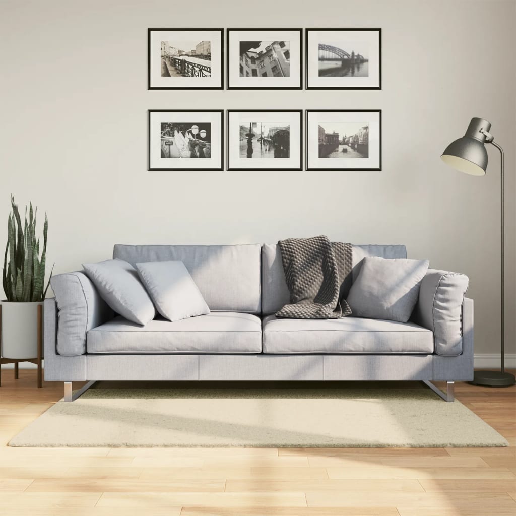 vidaXL Rug HUARTE Short Pile Soft and Washable Cream 80x150 cm