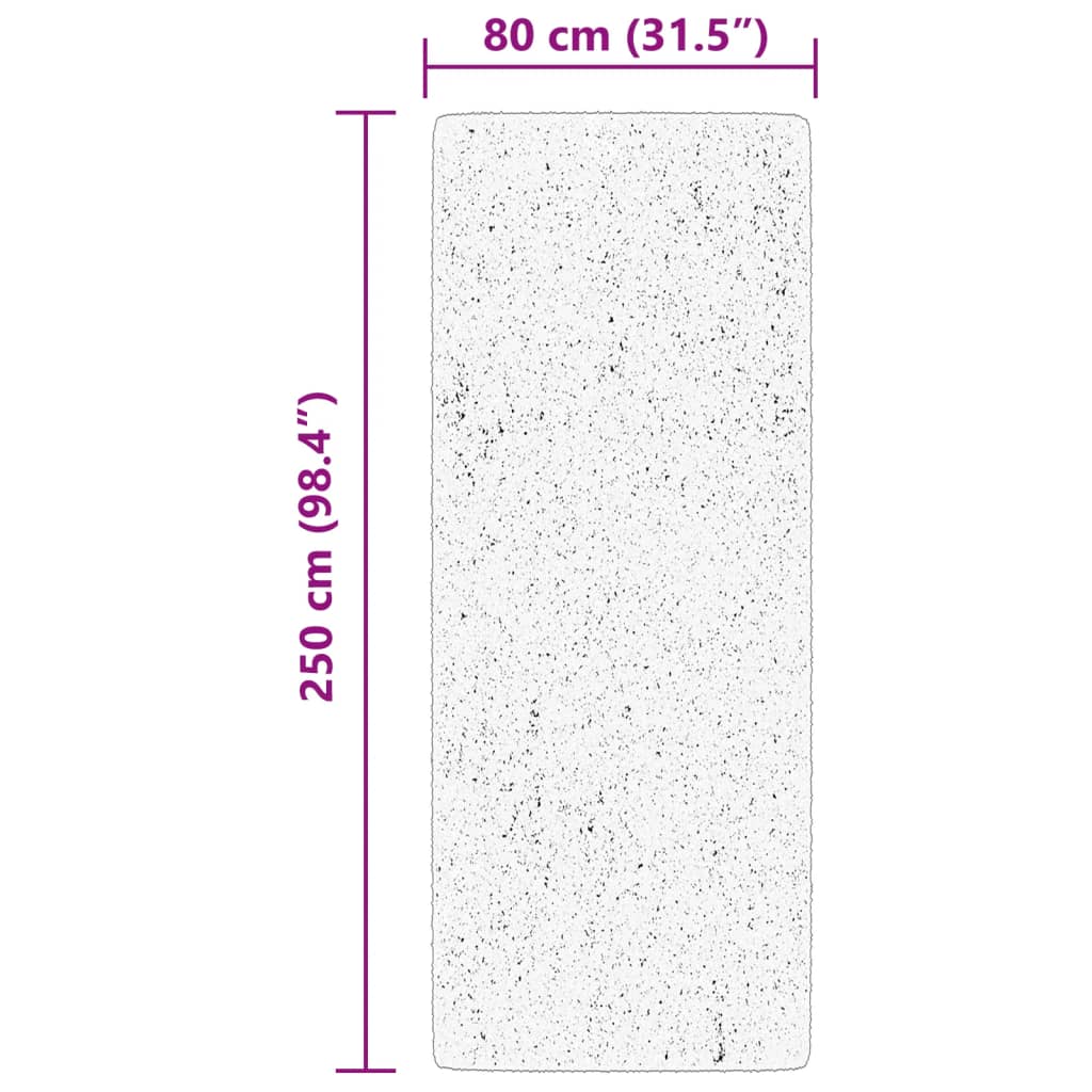 vidaXL Rug HUARTE Short Pile Soft and Washable Cream 80x250 cm