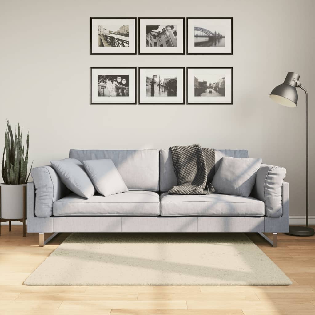 vidaXL Rug HUARTE Short Pile Soft and Washable Cream 120x120 cm
