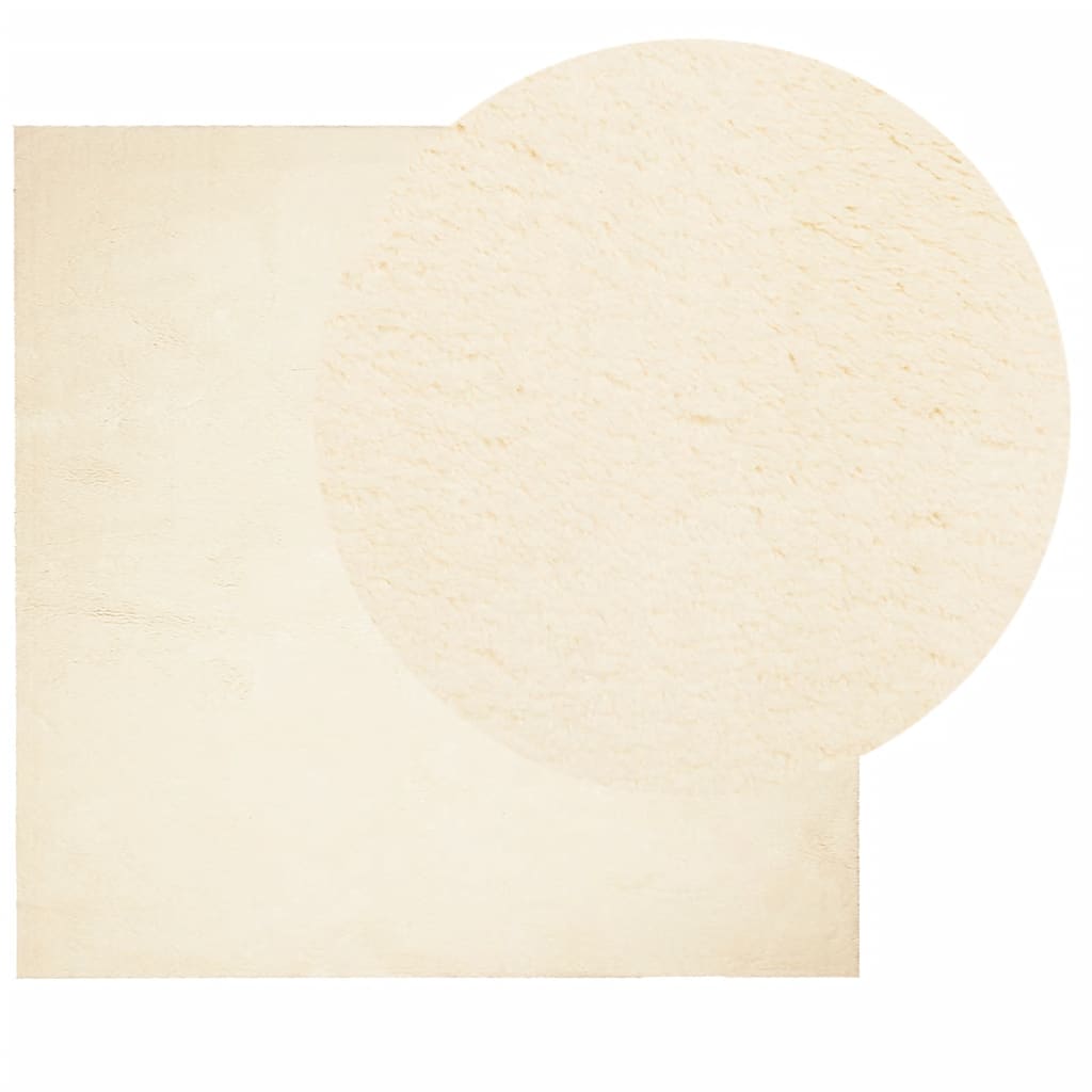 vidaXL Rug HUARTE Short Pile Soft and Washable Cream 160x160 cm