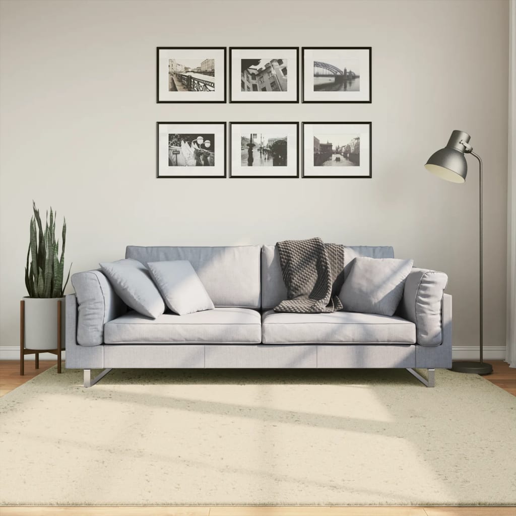 vidaXL Rug HUARTE Short Pile Soft and Washable Cream 200x200 cm
