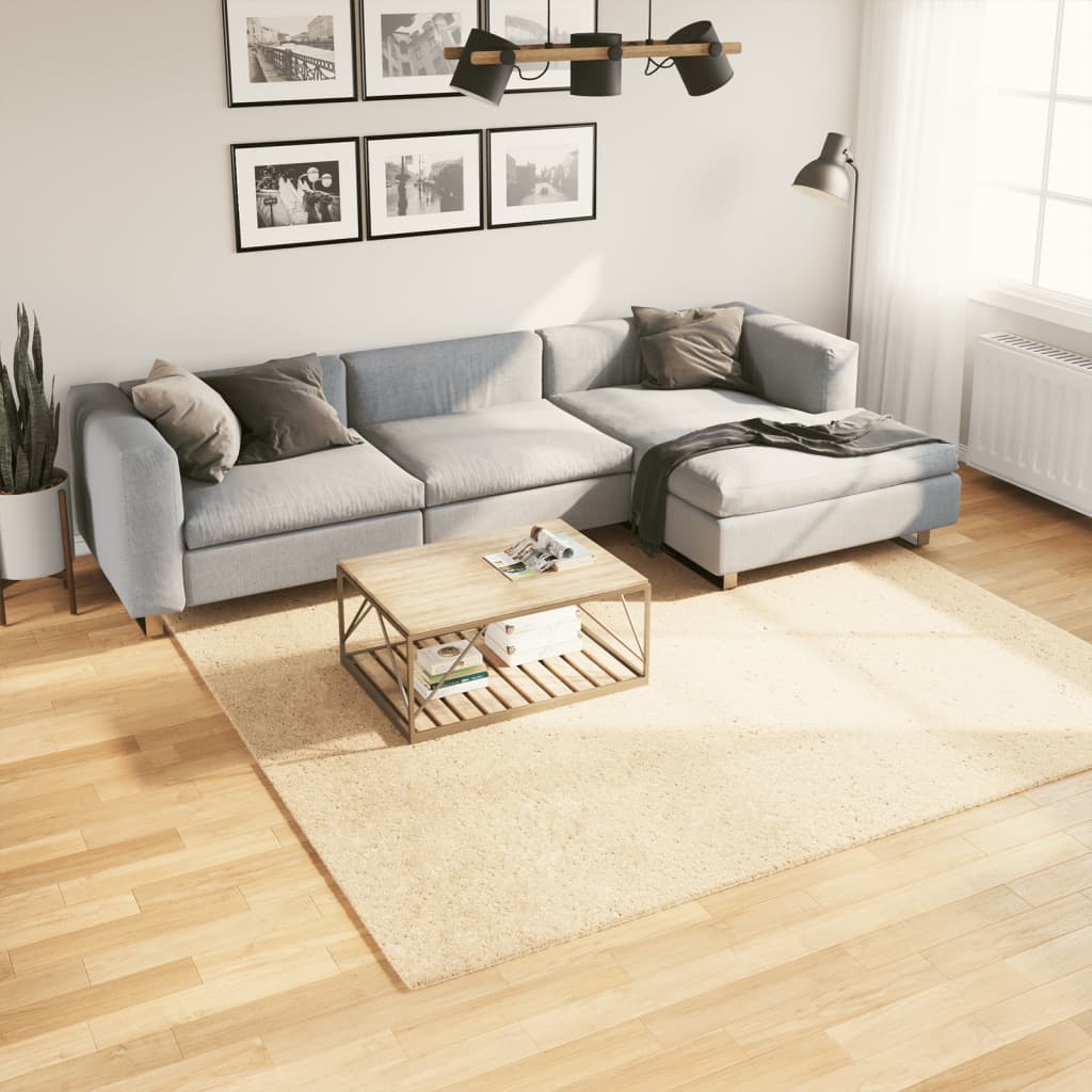 vidaXL Rug HUARTE Short Pile Soft and Washable Cream 240x240 cm