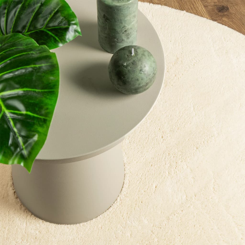 vidaXL Rug HUARTE Short Pile Soft and Washable Cream Ø 100 cm