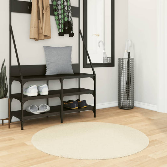 vidaXL Rug HUARTE Short Pile Soft and Washable Cream Ø 100 cm