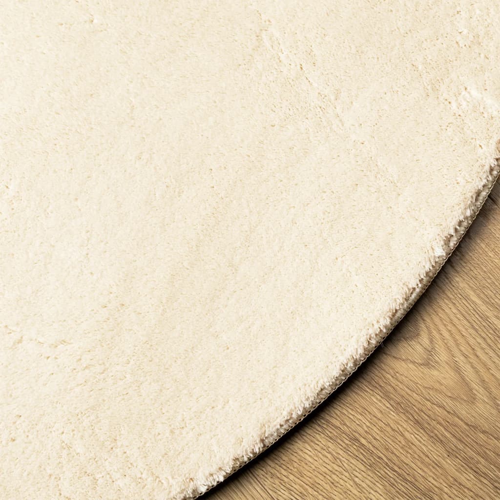 vidaXL Rug HUARTE Short Pile Soft and Washable Cream Ø 160 cm