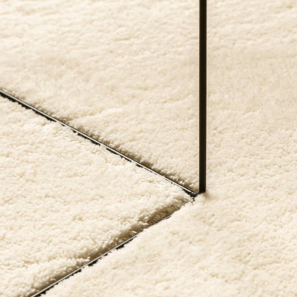 vidaXL Rug HUARTE Short Pile Soft and Washable Cream Ø 160 cm