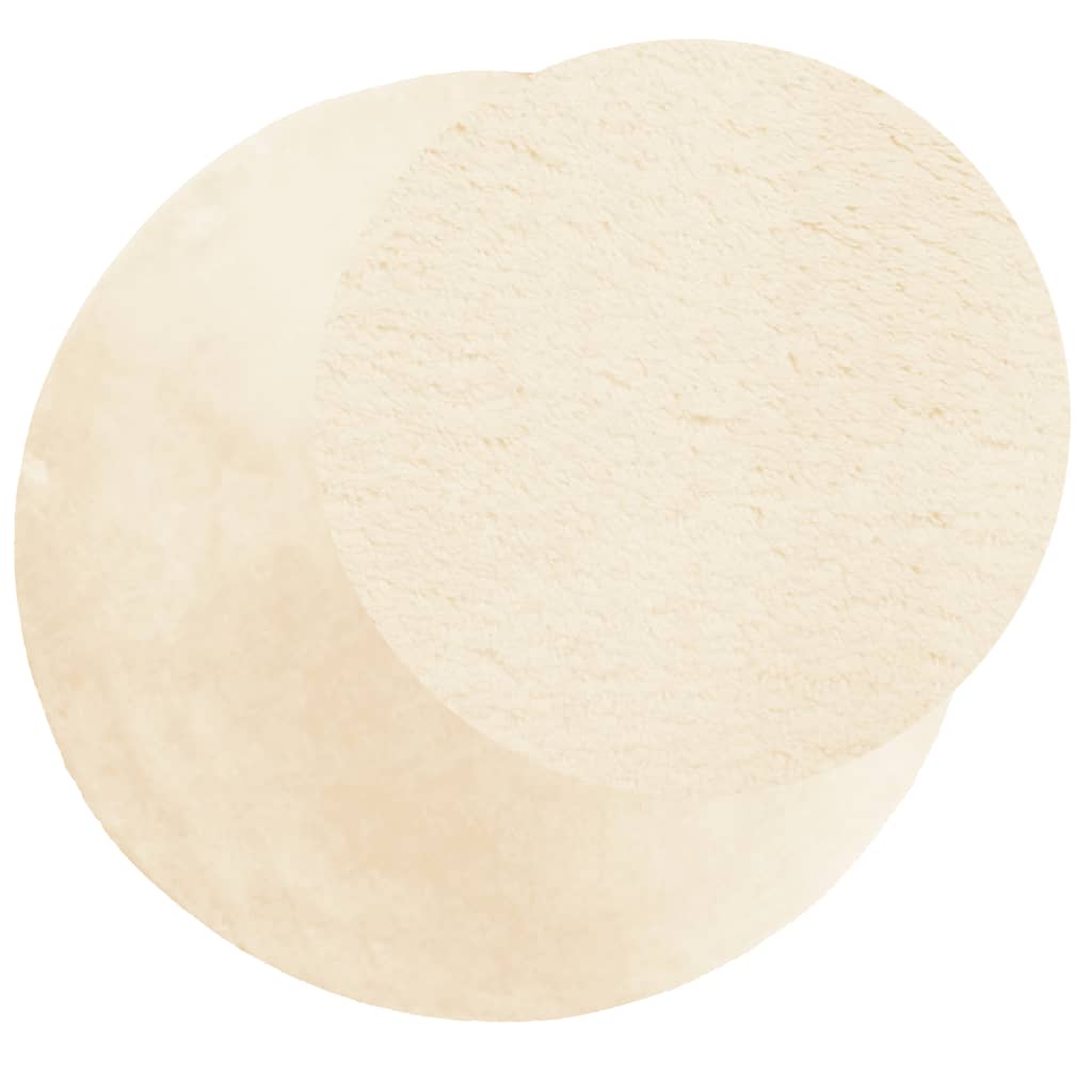 vidaXL Rug HUARTE Short Pile Soft and Washable Cream Ø 200 cm