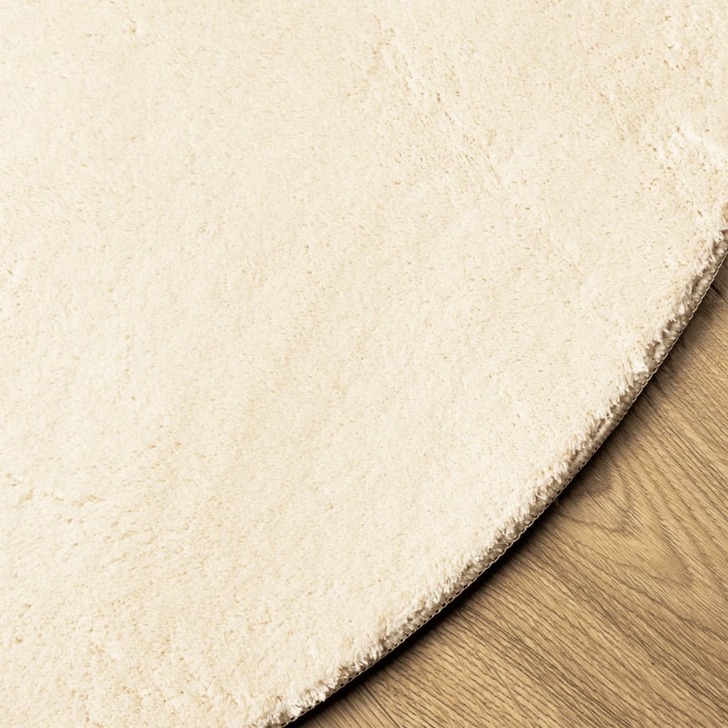 vidaXL Rug HUARTE Short Pile Soft and Washable Cream Ø 200 cm