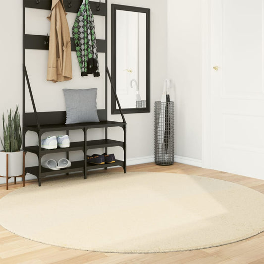 vidaXL Rug HUARTE Short Pile Soft and Washable Cream Ø 200 cm