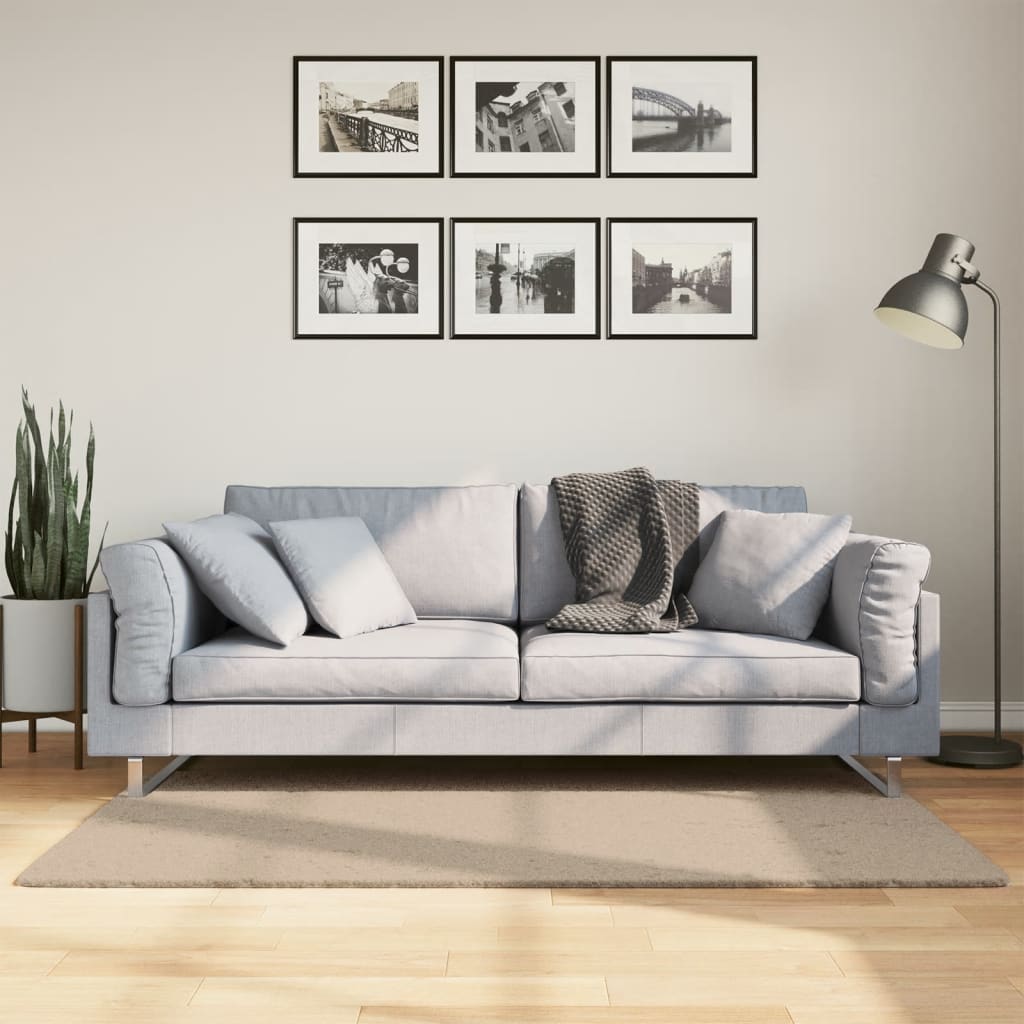 vidaXL Rug HUARTE Short Pile Soft and Washable Sand 80x150 cm
