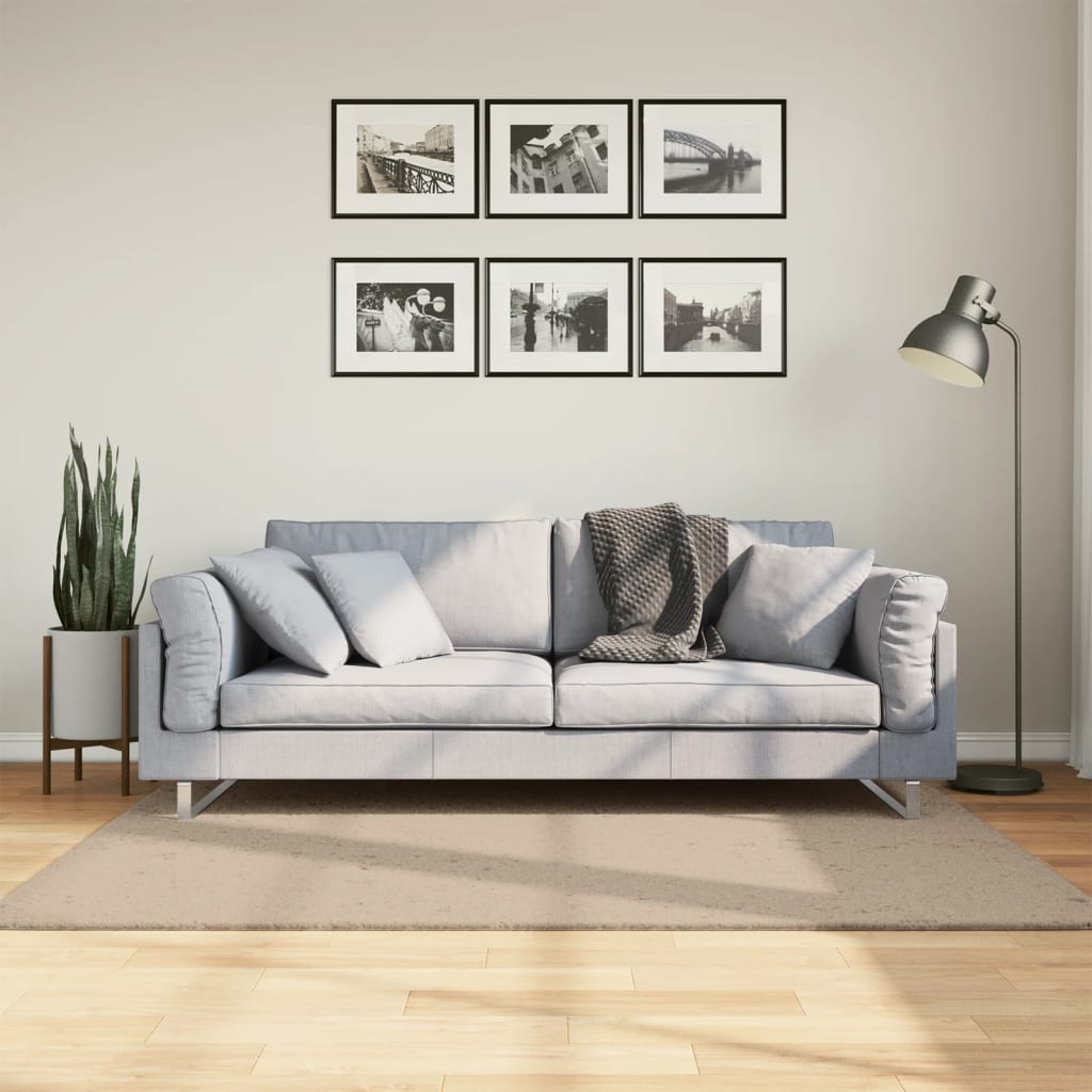 vidaXL Rug HUARTE Short Pile Soft and Washable Sand 120x170 cm