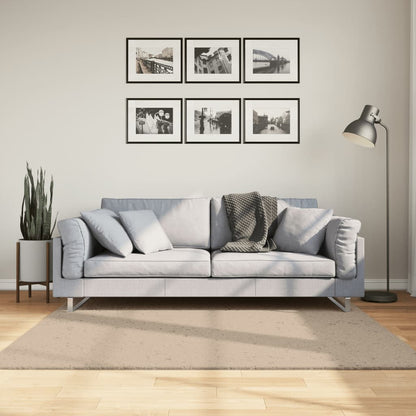 vidaXL Rug HUARTE Short Pile Soft and Washable Sand 160x160 cm