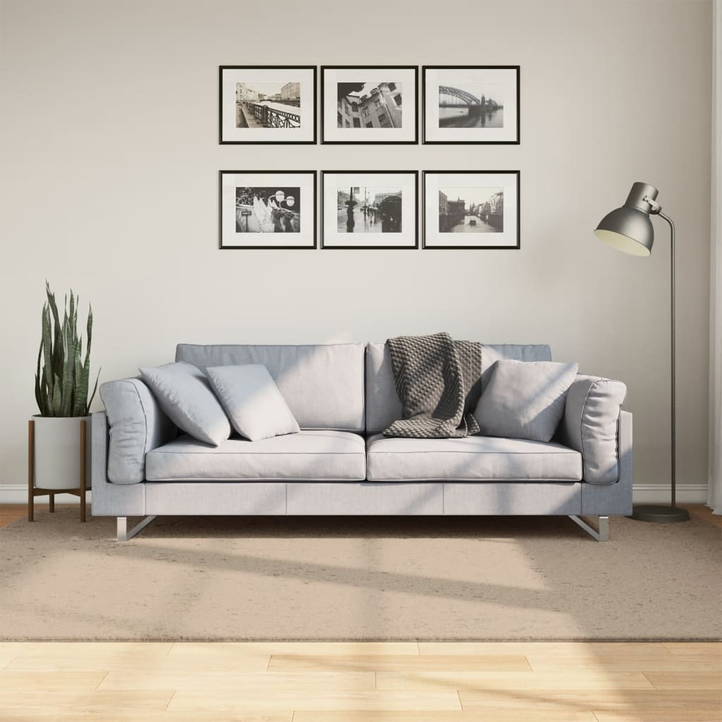 vidaXL Rug HUARTE Short Pile Soft and Washable Sand 160x230 cm
