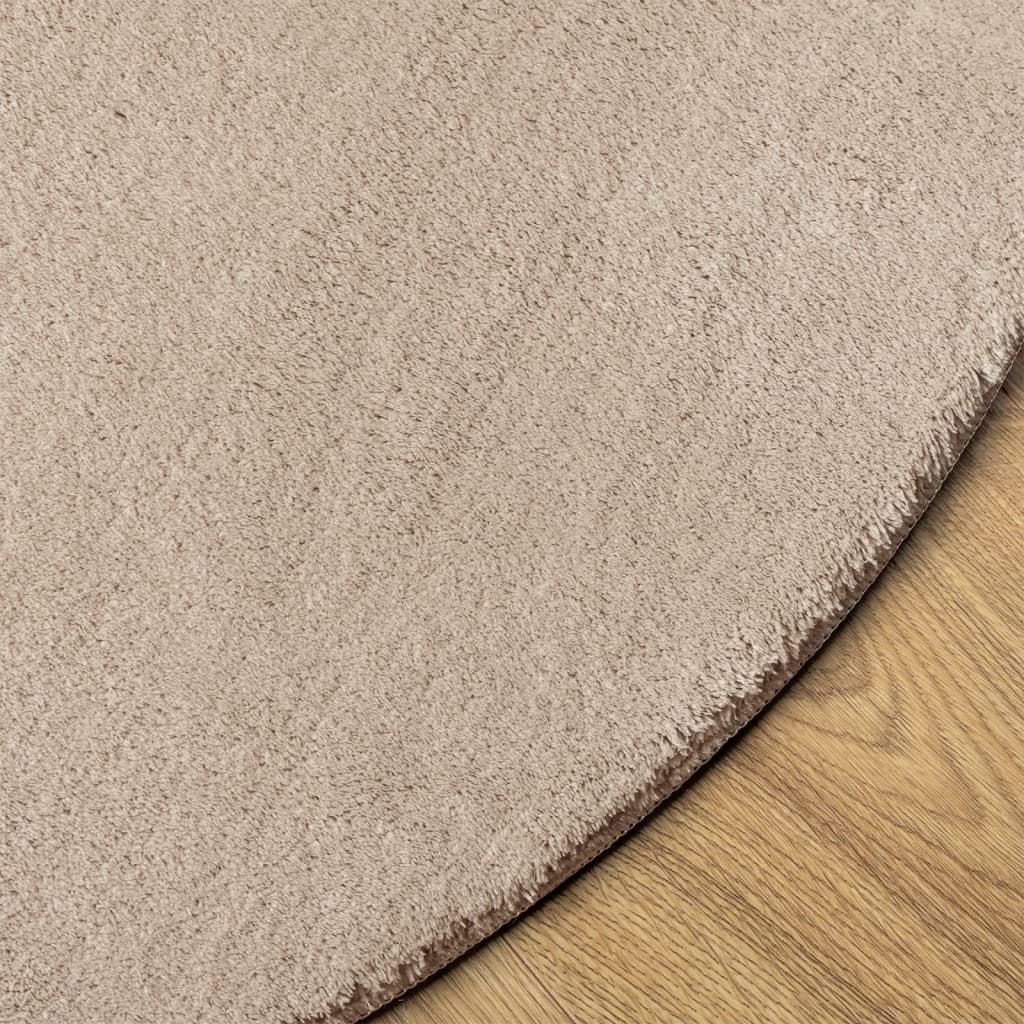 vidaXL Rug HUARTE Short Pile Soft and Washable Sand Ø 100 cm