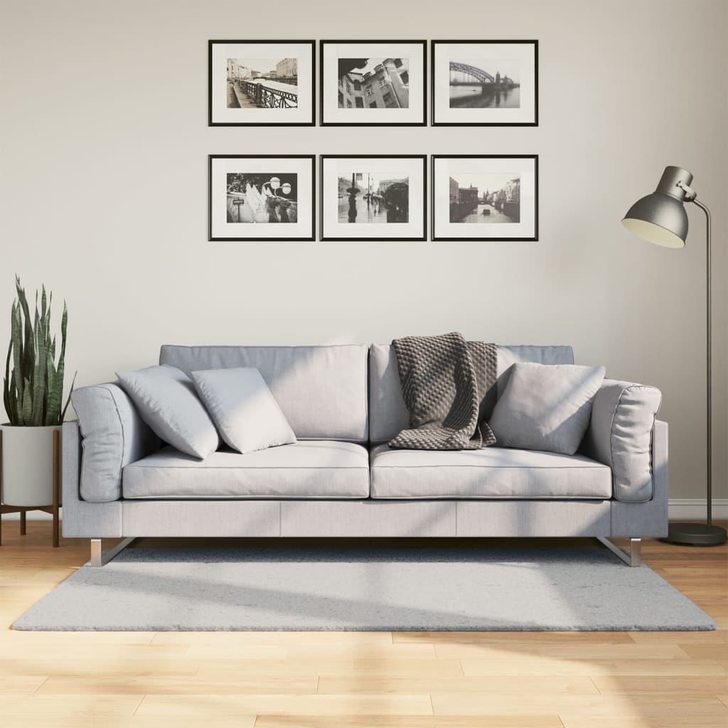 vidaXL Rug HUARTE Short Pile Soft and Washable Grey 80x150 cm