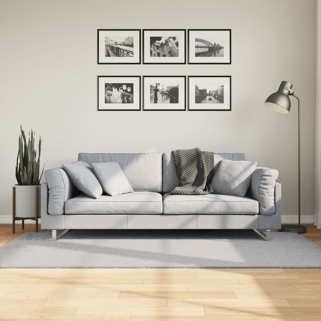vidaXL Rug HUARTE Short Pile Soft and Washable Grey 100x200 cm