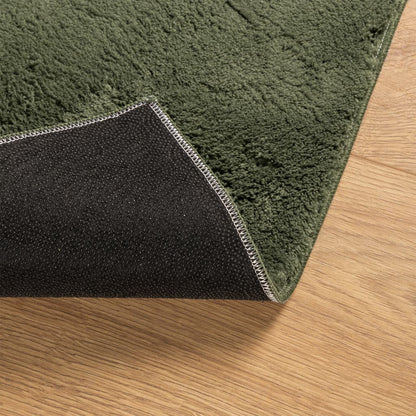 vidaXL Rug HUARTE Short Pile Soft and Washable Forest Green 120x120 cm