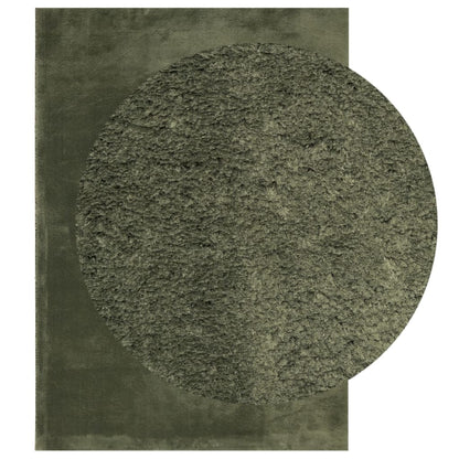 vidaXL Rug HUARTE Short Pile Soft and Washable Forest Green 120x170 cm