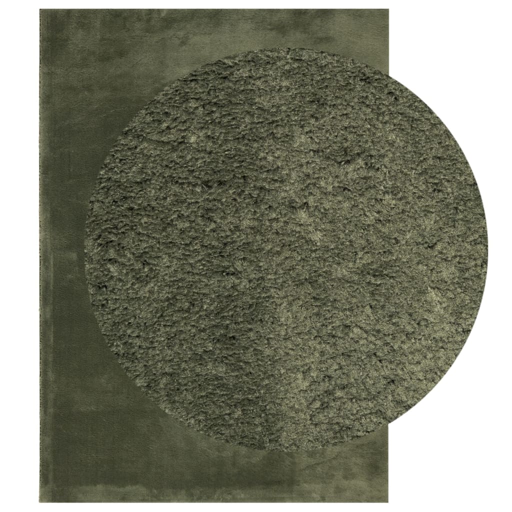 vidaXL Rug HUARTE Short Pile Soft and Washable Forest Green 120x170 cm