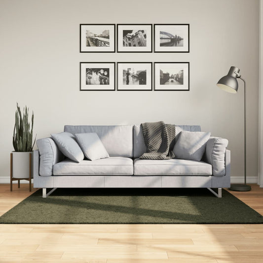 vidaXL Rug HUARTE Short Pile Soft and Washable Forest Green 120x170 cm