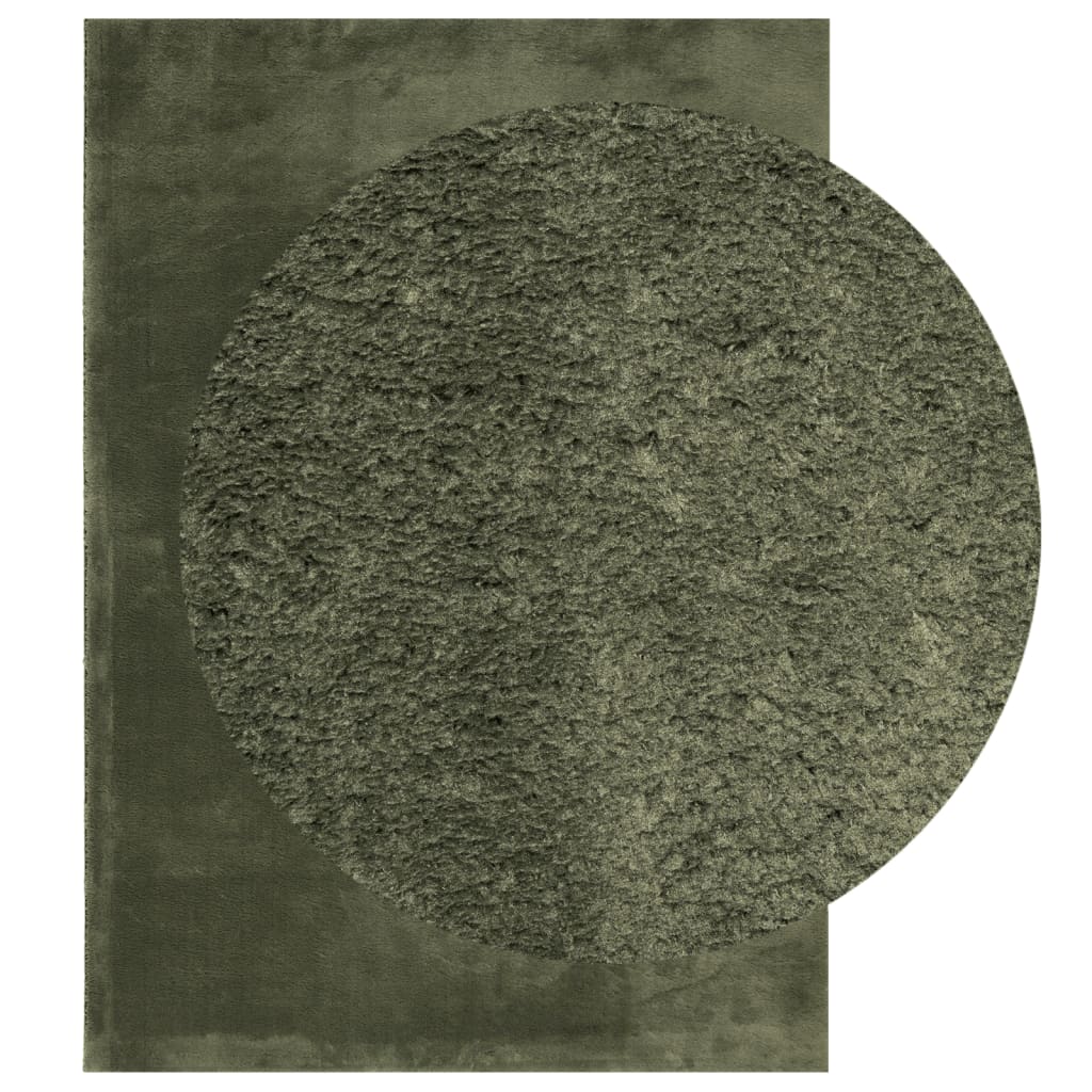 vidaXL Rug HUARTE Short Pile Soft and Washable Forest Green 140x200 cm