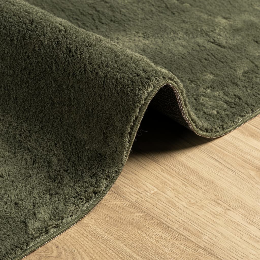 vidaXL Rug HUARTE Short Pile Soft and Washable Forest Green 200x200 cm
