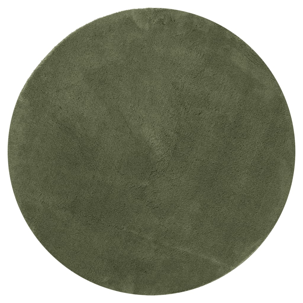 vidaXL Rug HUARTE Short Pile Soft and Washable Forest Green Ø 80 cm