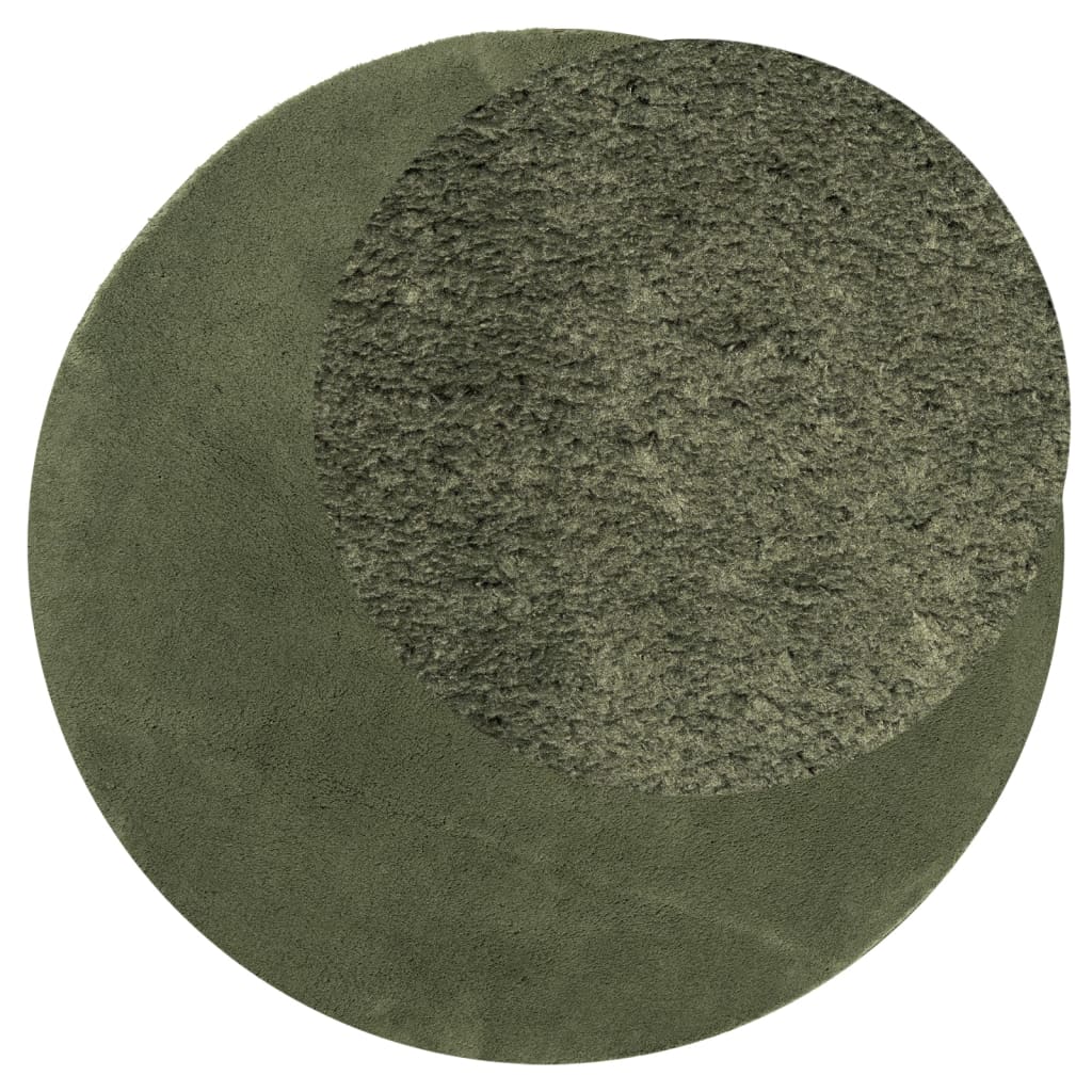 vidaXL Rug HUARTE Short Pile Soft and Washable Forest Green Ø 80 cm