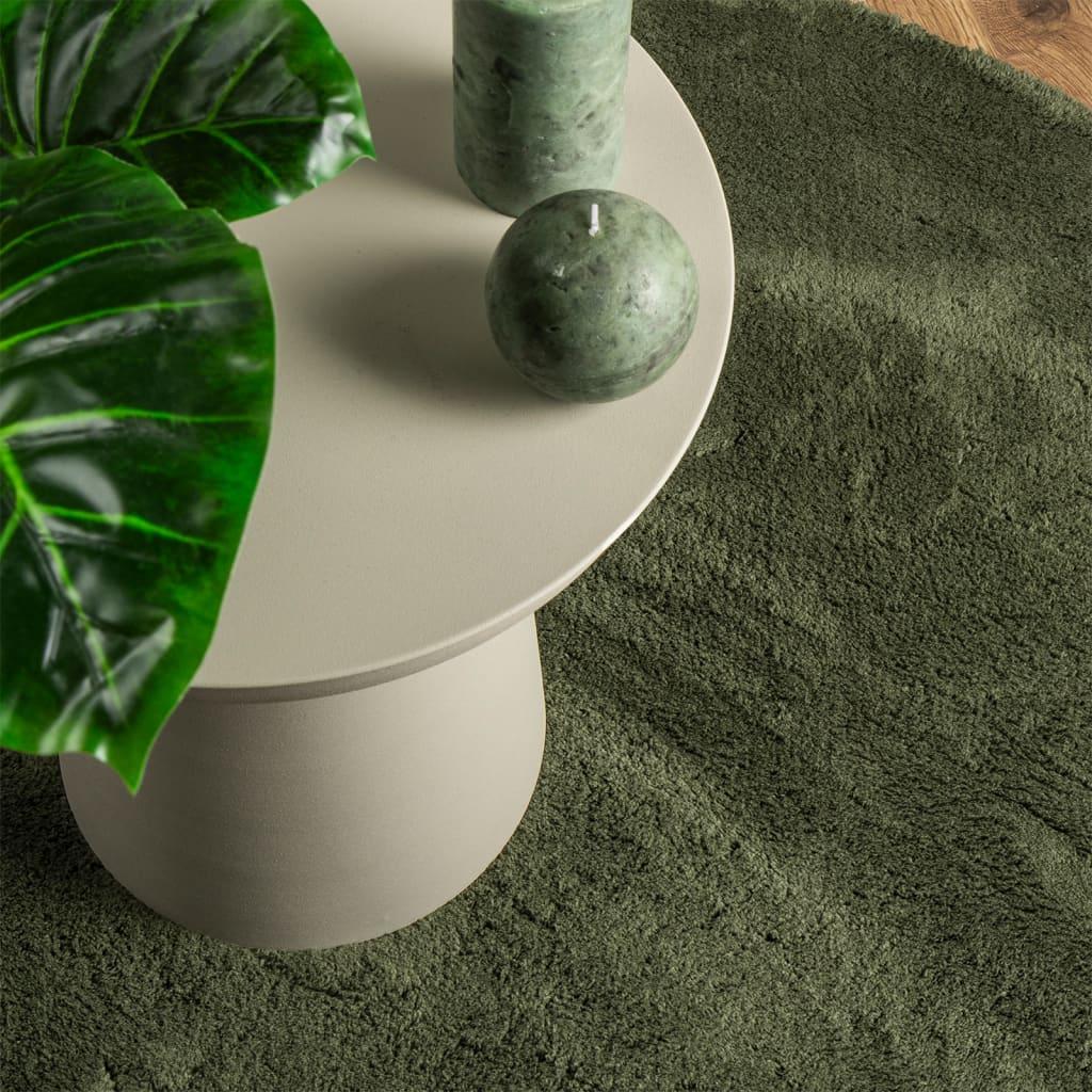 vidaXL Rug HUARTE Short Pile Soft and Washable Forest Green Ø 80 cm