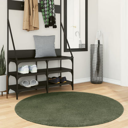 vidaXL Rug HUARTE Short Pile Soft and Washable Forest Green Ø 120 cm