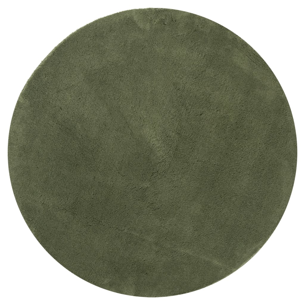 vidaXL Rug HUARTE Short Pile Soft and Washable Forest Green Ø 160 cm