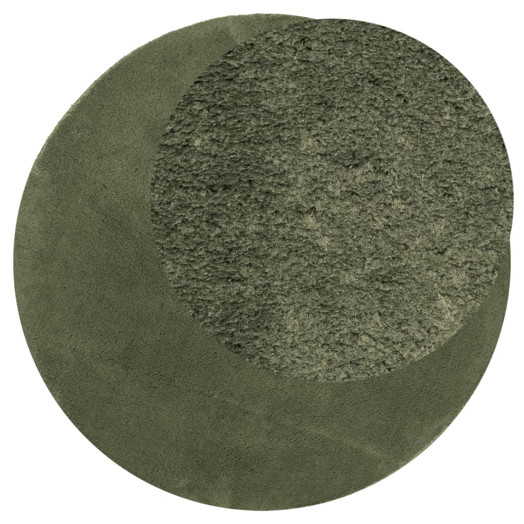 vidaXL Rug HUARTE Short Pile Soft and Washable Forest Green Ø 160 cm