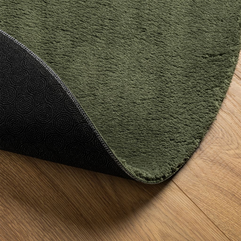 vidaXL Rug HUARTE Short Pile Soft and Washable Forest Green Ø 160 cm